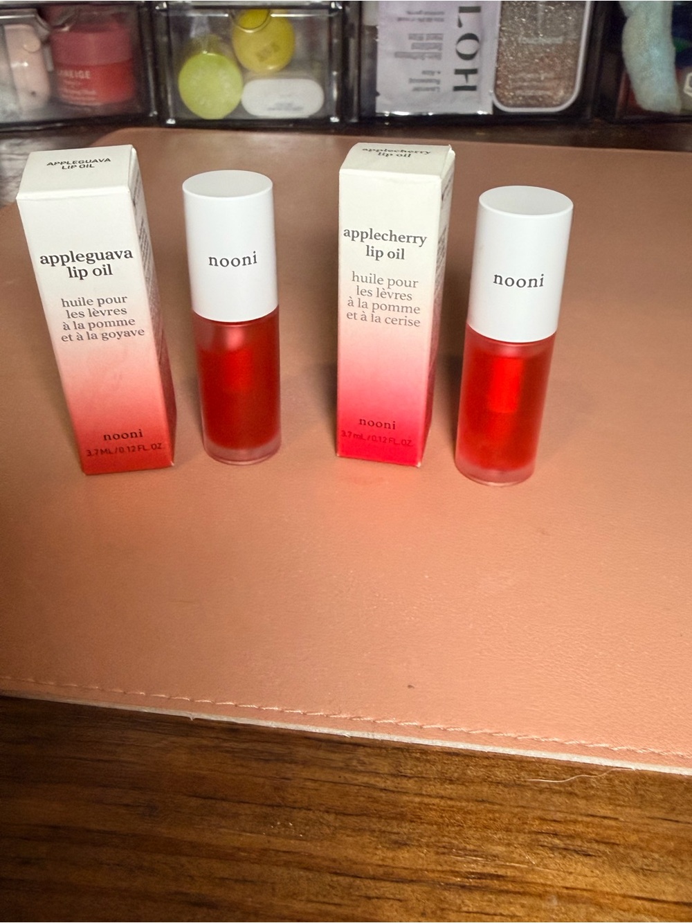 2 x Nooni Lip Oils: Apple Guava Lip Oil & Apple Cherry Lip Oil